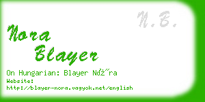 nora blayer business card